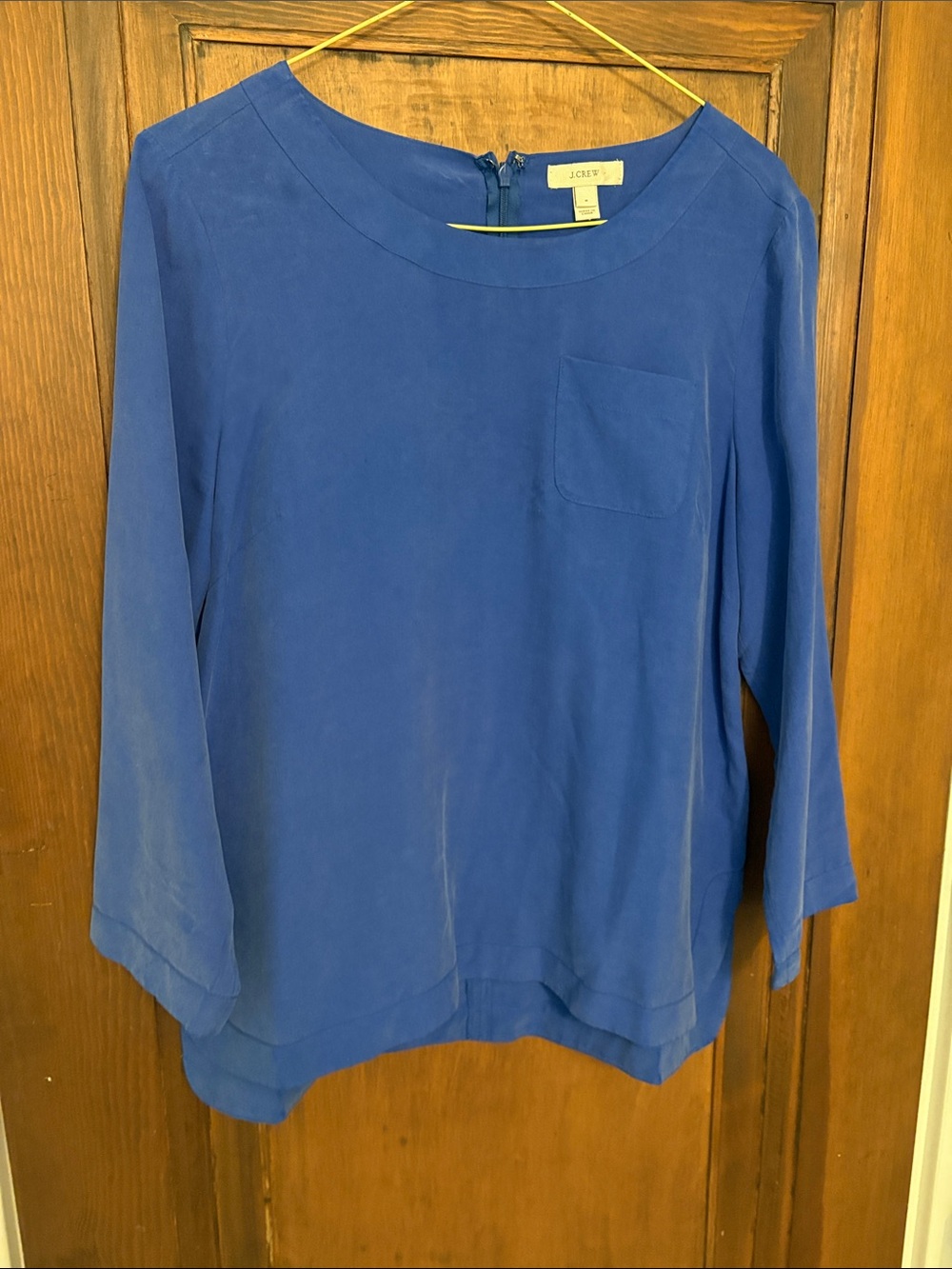 J. Crew Women’s Blue Long-Sleeve Silk Blouse